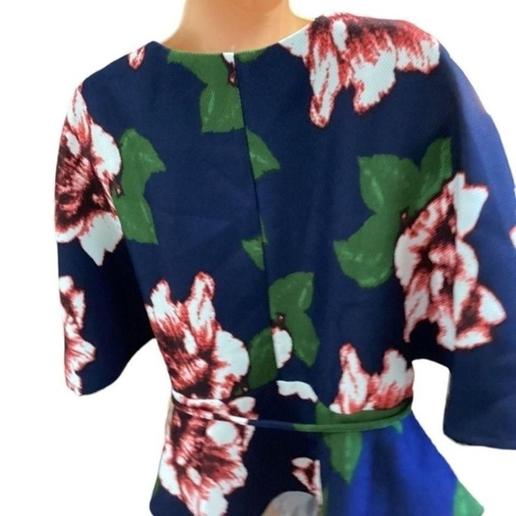 Marina Kaneva blue & red blouse size 10 - Picture 7 of 8